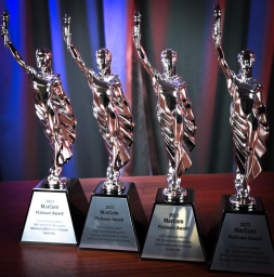 Four MarCom Platinum Awards for video creation, digital advertising campaigns, and multicultural awareness.
